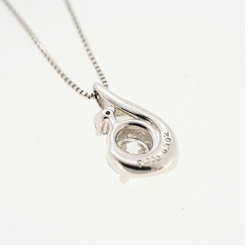 【jt095】 ネックレス Pt850 プラチナ Pt900 プラチナ ダイヤモンド 0.302ct/0.01ct 未使用【中古】レディース