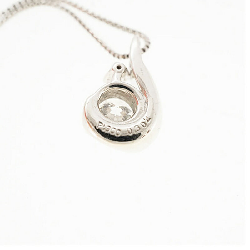 【jt095】 ネックレス Pt850 プラチナ Pt900 プラチナ ダイヤモンド 0.302ct/0.01ct 未使用【中古】レディース