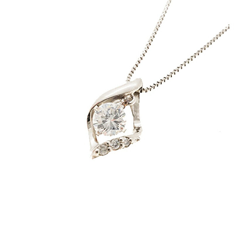 【jt100】 ネックレス Pt850 プラチナ ダイヤモンド 0.01ct 未使用【中古】レディース