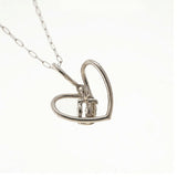 【ju152】 ネックレス 一粒ダイヤ K18WG ホワイトゴールド ダイヤモンド 0.1ct 未使用【中古】レディース