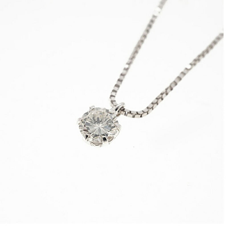【ju158】 ネックレス 一粒ダイヤ K18WG ホワイトゴールド ダイヤモンド 0.21ct 未使用【中古】レディース