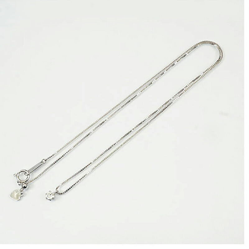 【ju158】 ネックレス 一粒ダイヤ K18WG ホワイトゴールド ダイヤモンド 0.21ct 未使用【中古】レディース