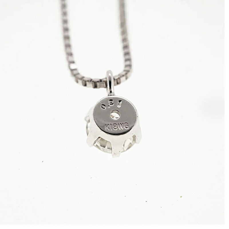 【ju158】 ネックレス 一粒ダイヤ K18WG ホワイトゴールド ダイヤモンド 0.21ct 未使用【中古】レディース