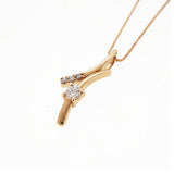 【ju103】 ネックレス K18PG ピンクゴールド ダイヤモンド 0.10ct 未使用【中古】レディース