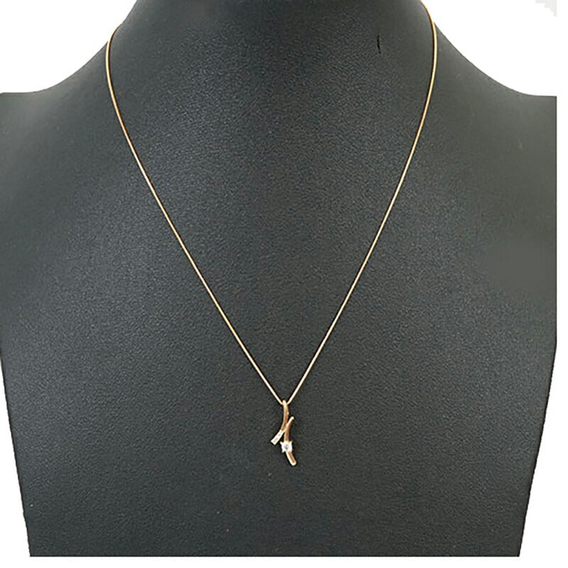 【ju103】 ネックレス K18PG ピンクゴールド ダイヤモンド 0.10ct 未使用【中古】レディース