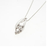 【ju110】 ネックレス K18WG ホワイトゴールド ダイヤモンド 0.10ct 未使用【中古】レディース