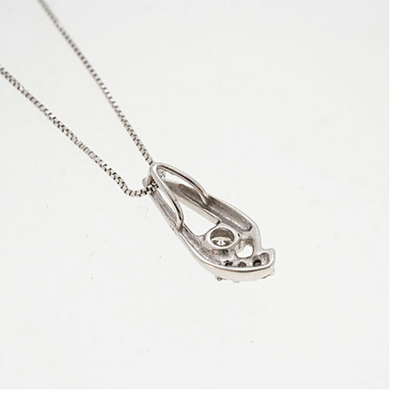 【ju110】 ネックレス K18WG ホワイトゴールド ダイヤモンド 0.10ct 未使用【中古】レディース