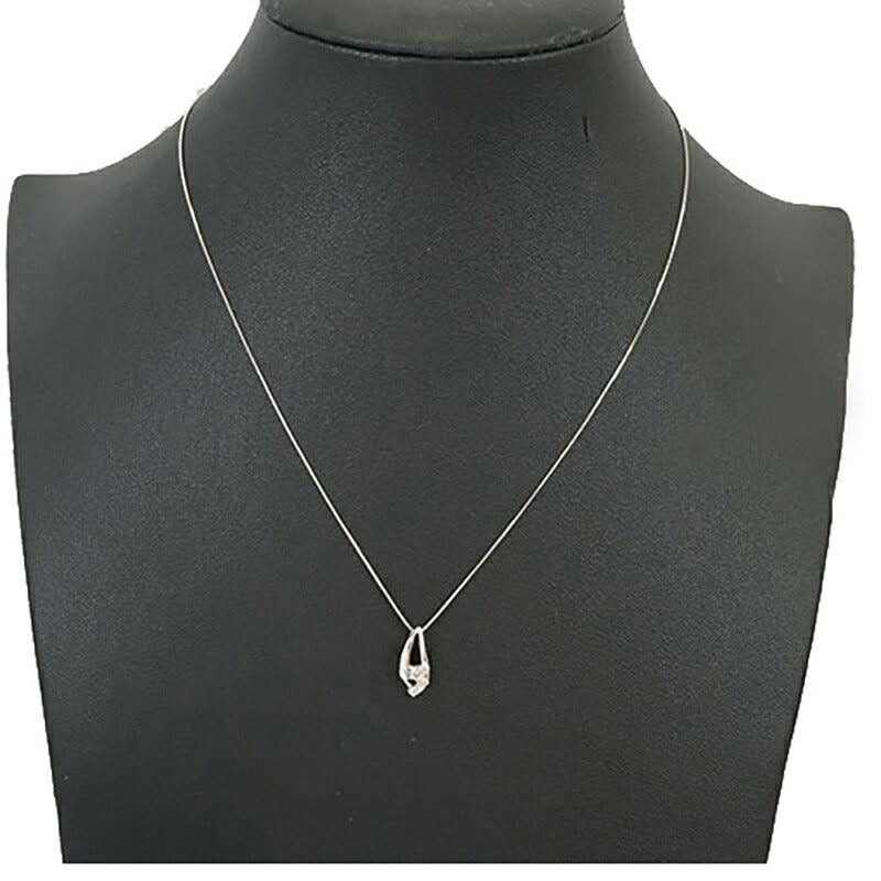 【ju110】 ネックレス K18WG ホワイトゴールド ダイヤモンド 0.10ct 未使用【中古】レディース