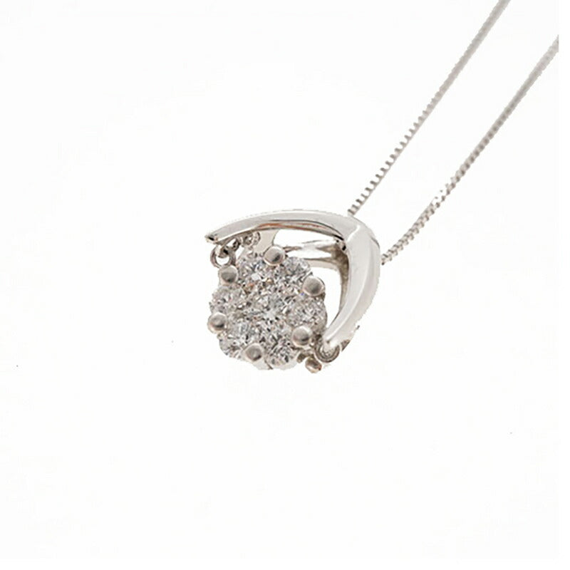 【ju111】 ネックレス 一粒ダイヤ K18WG ホワイトゴールド ダイヤモンド 0.30ct 未使用【中古】レディース