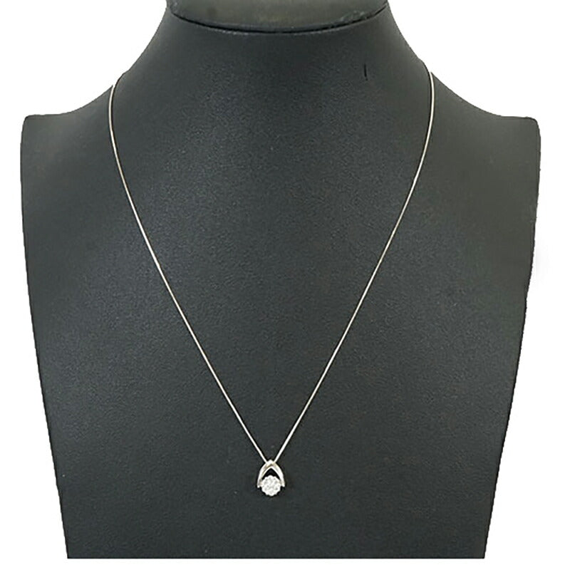 【ju111】 ネックレス 一粒ダイヤ K18WG ホワイトゴールド ダイヤモンド 0.30ct 未使用【中古】レディース