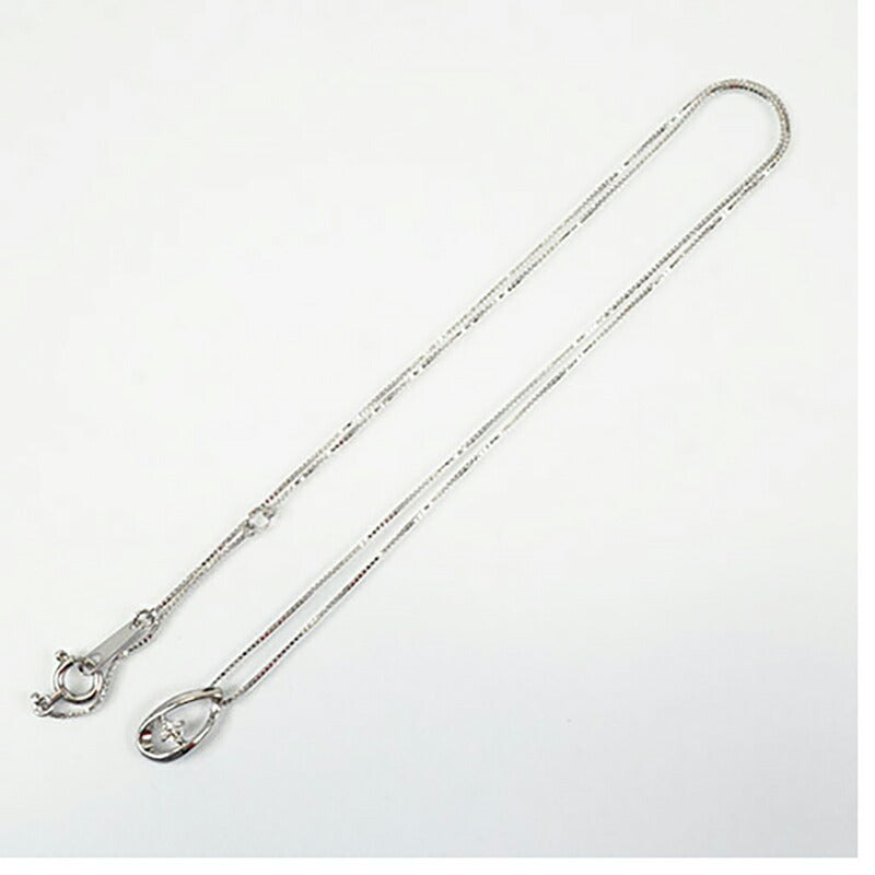 【ju118】H&C ネックレス 一粒ダイヤ K10WG ホワイトゴールド ダイヤモンド 0.03ct 未使用【中古】レディース