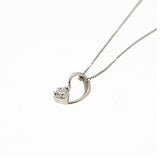 【ju130】H&C ネックレス 一粒ダイヤ K10WG ホワイトゴールド ダイヤモンド 0.07ct 未使用【中古】レディース