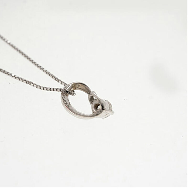【ju130】H&C ネックレス 一粒ダイヤ K10WG ホワイトゴールド ダイヤモンド 0.07ct 未使用【中古】レディース