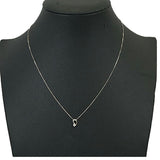 【ju130】H&C ネックレス 一粒ダイヤ K10WG ホワイトゴールド ダイヤモンド 0.07ct 未使用【中古】レディース