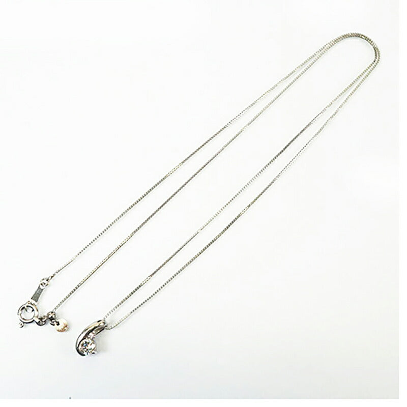 【ju145】 ネックレス Pt850 プラチナ ダイヤモンド 0.228ct/0.01ct 未使用【中古】レディース
