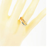 【ju164】 リング Pt900 プラチナ K18 ゴールド ダイヤモンド 0.08ct 10号 未使用【中古】レディース