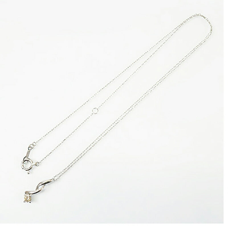 【ju177】 ネックレス Pt900 プラチナ ダイヤモンド 0.10ct 未使用【中古】レディース