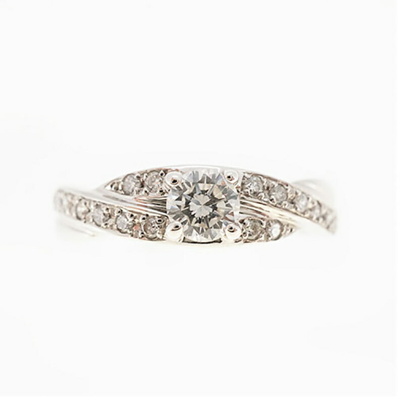 【ju179】 リング パヴェ Pt900 プラチナ ダイヤモンド 0.259ct/0.15ct 11号 未使用【中古】レディース