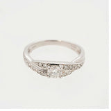 【ju179】 リング パヴェ Pt900 プラチナ ダイヤモンド 0.259ct/0.15ct 11号 未使用【中古】レディース