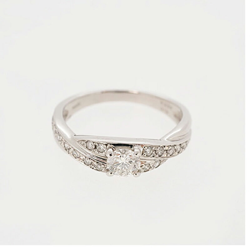 【ju179】 リング パヴェ Pt900 プラチナ ダイヤモンド 0.259ct/0.15ct 11号 未使用【中古】レディース