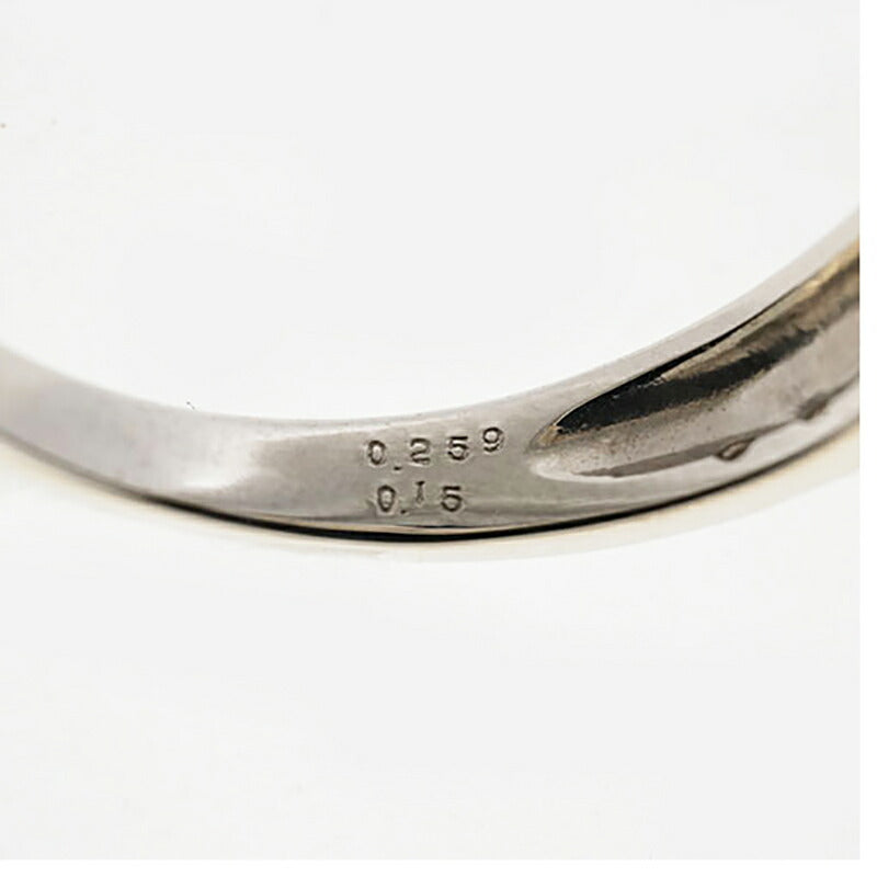 【ju179】 リング パヴェ Pt900 プラチナ ダイヤモンド 0.259ct/0.15ct 11号 未使用【中古】レディース