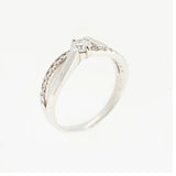 【ju180】 リング パヴェ Pt900 プラチナ ダイヤモンド 0.2ct/0.1ct 11号 未使用【中古】レディース