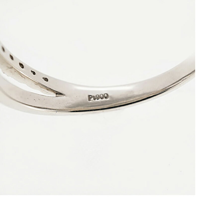 【ju180】 リング パヴェ Pt900 プラチナ ダイヤモンド 0.2ct/0.1ct 11号 未使用【中古】レディース