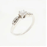 【ju183】 リング パヴェ Pt900 プラチナ ダイヤモンド 0.1ct 11号 未使用【中古】レディース