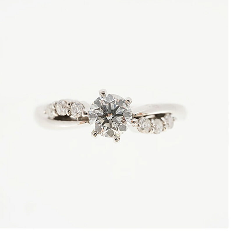 【ju183】 リング パヴェ Pt900 プラチナ ダイヤモンド 0.1ct 11号 未使用【中古】レディース