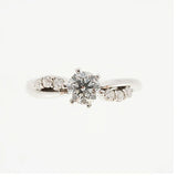 【ju183】 リング パヴェ Pt900 プラチナ ダイヤモンド 0.1ct 11号 未使用【中古】レディース