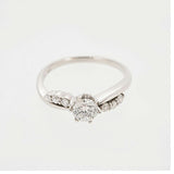 【ju183】 リング パヴェ Pt900 プラチナ ダイヤモンド 0.1ct 11号 未使用【中古】レディース