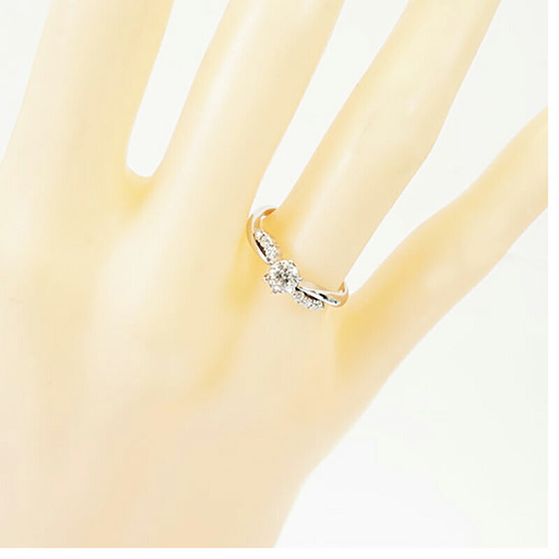 【ju183】 リング パヴェ Pt900 プラチナ ダイヤモンド 0.1ct 11号 未使用【中古】レディース