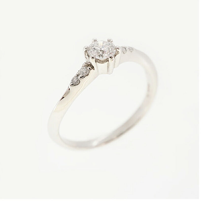 【ju190】 リング メレダイヤ Pt900 プラチナ ダイヤモンド 0.209ct/0.04ct 10.5号 未使用【中古】レディース
