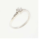 【ju190】 リング メレダイヤ Pt900 プラチナ ダイヤモンド 0.209ct/0.04ct 10.5号 未使用【中古】レディース