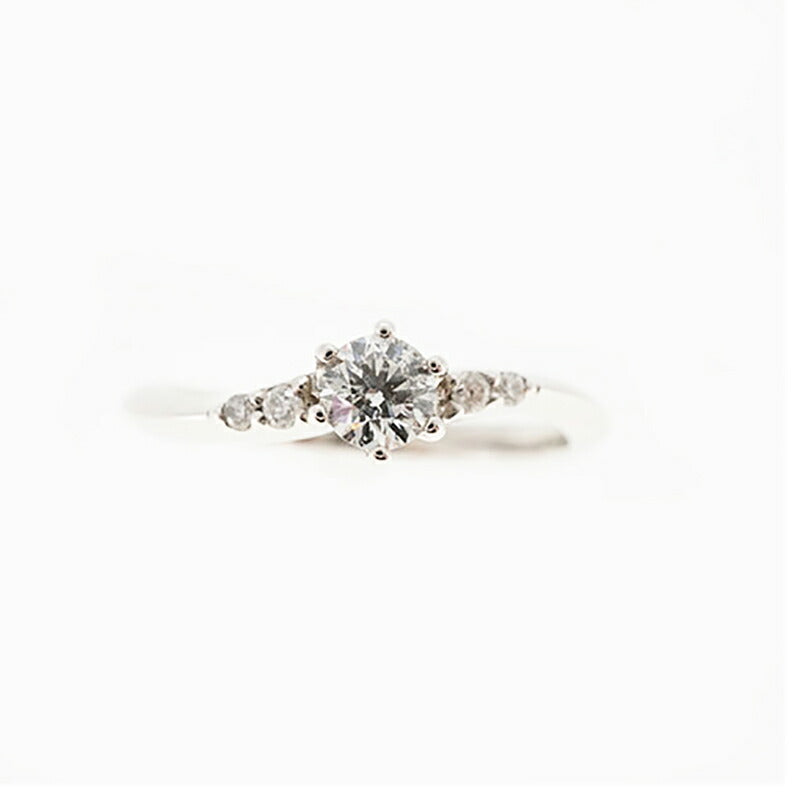 【ju190】 リング メレダイヤ Pt900 プラチナ ダイヤモンド 0.209ct/0.04ct 10.5号 未使用【中古】レディース