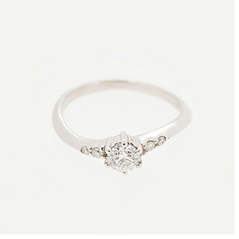 【ju190】 リング メレダイヤ Pt900 プラチナ ダイヤモンド 0.209ct/0.04ct 10.5号 未使用【中古】レディース