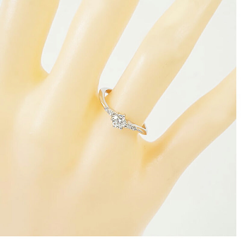 【ju190】 リング メレダイヤ Pt900 プラチナ ダイヤモンド 0.209ct/0.04ct 10.5号 未使用【中古】レディース