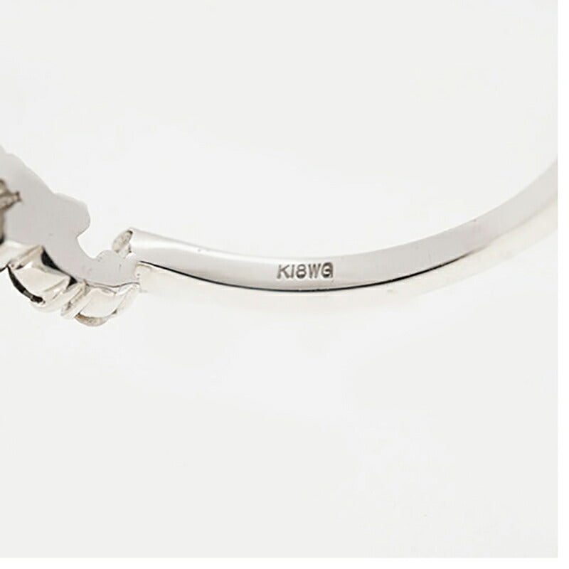 【ju193】 リング フラワーモチーフ K18WG ホワイトゴールド ブラックダイヤモンド ダイヤモンド 0.28ct 10号 未使用【中古】レディース