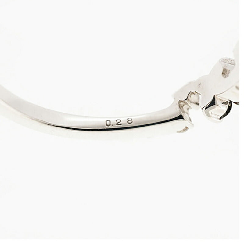 【ju193】 リング フラワーモチーフ K18WG ホワイトゴールド ブラックダイヤモンド ダイヤモンド 0.28ct 10号 未使用【中古】レディース