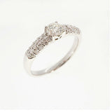 【ju203】 リング パヴェ Pt900 プラチナ ダイヤモンド 0.416ct/0.35ct 17号 未使用【中古】レディース