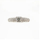 【ju203】 リング パヴェ Pt900 プラチナ ダイヤモンド 0.416ct/0.35ct 17号 未使用【中古】レディース