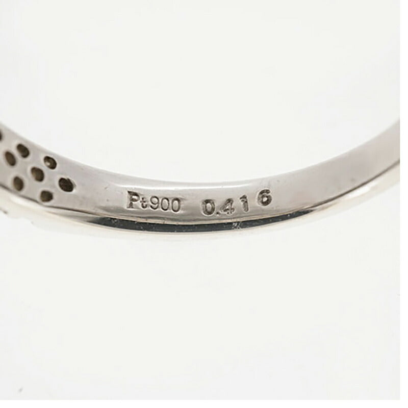 【ju203】 リング パヴェ Pt900 プラチナ ダイヤモンド 0.416ct/0.35ct 17号 未使用【中古】レディース