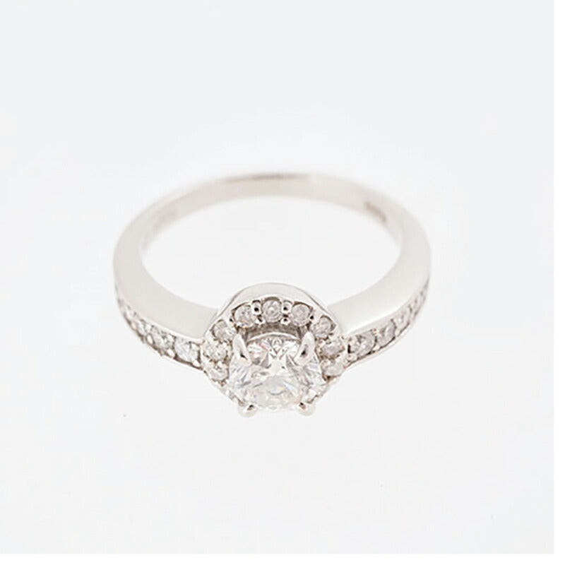 【ju206】 リング Pt900 プラチナ ダイヤモンド 0.5ct/0.34ct 11.5号 未使用【中古】レディース
