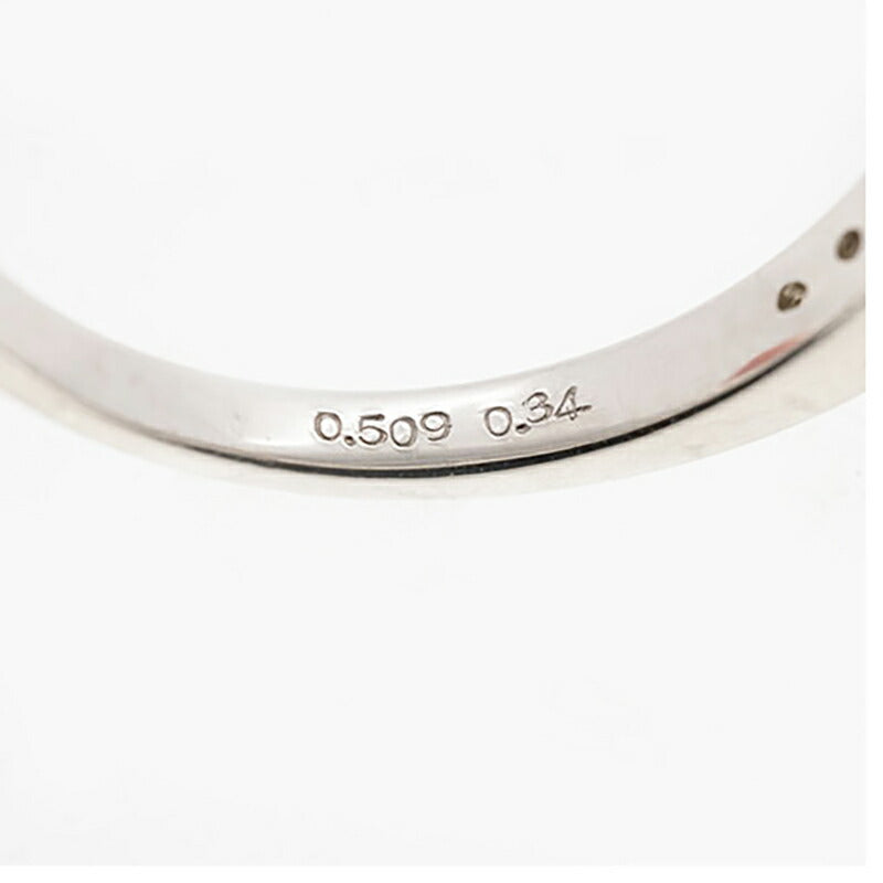 【ju206】 リング Pt900 プラチナ ダイヤモンド 0.5ct/0.34ct 11.5号 未使用【中古】レディース