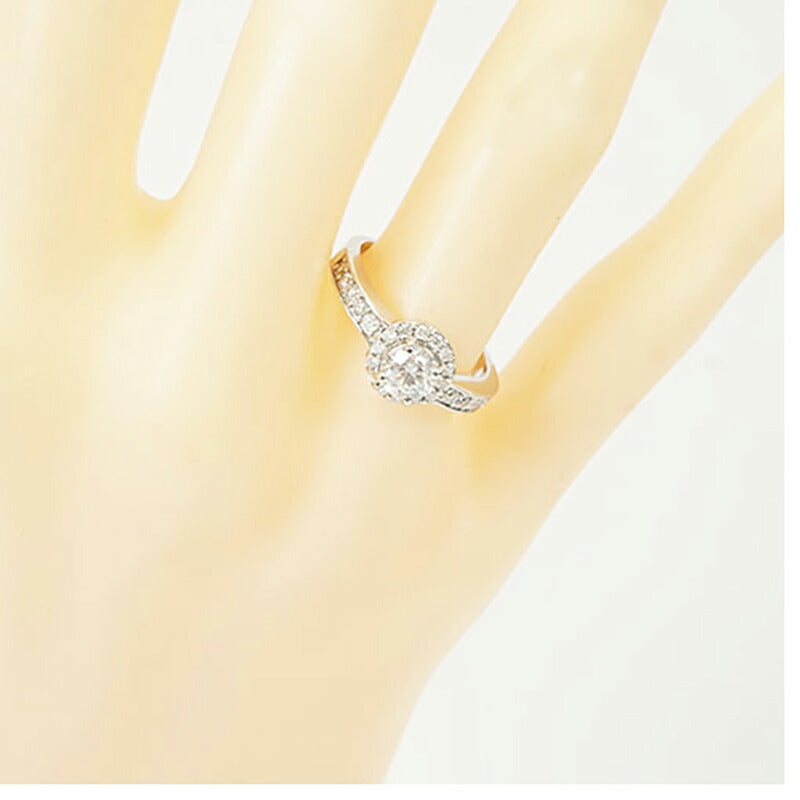 【ju206】 リング Pt900 プラチナ ダイヤモンド 0.5ct/0.34ct 11.5号 未使用【中古】レディース