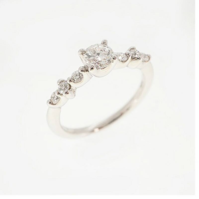 【ju207】 リング Pt900 プラチナ ダイヤモンド 0.301ct/0.150ct 8.5号 未使用【中古】レディース