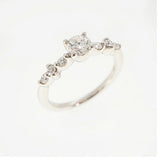 【ju207】 リング Pt900 プラチナ ダイヤモンド 0.301ct/0.150ct 8.5号 未使用【中古】レディース