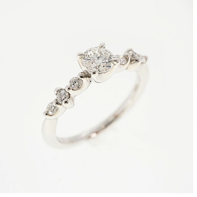 【ju209】 リング Pt900 プラチナ ダイヤモンド 0.300ct/0.150ct 8.5号 未使用【中古】レディース