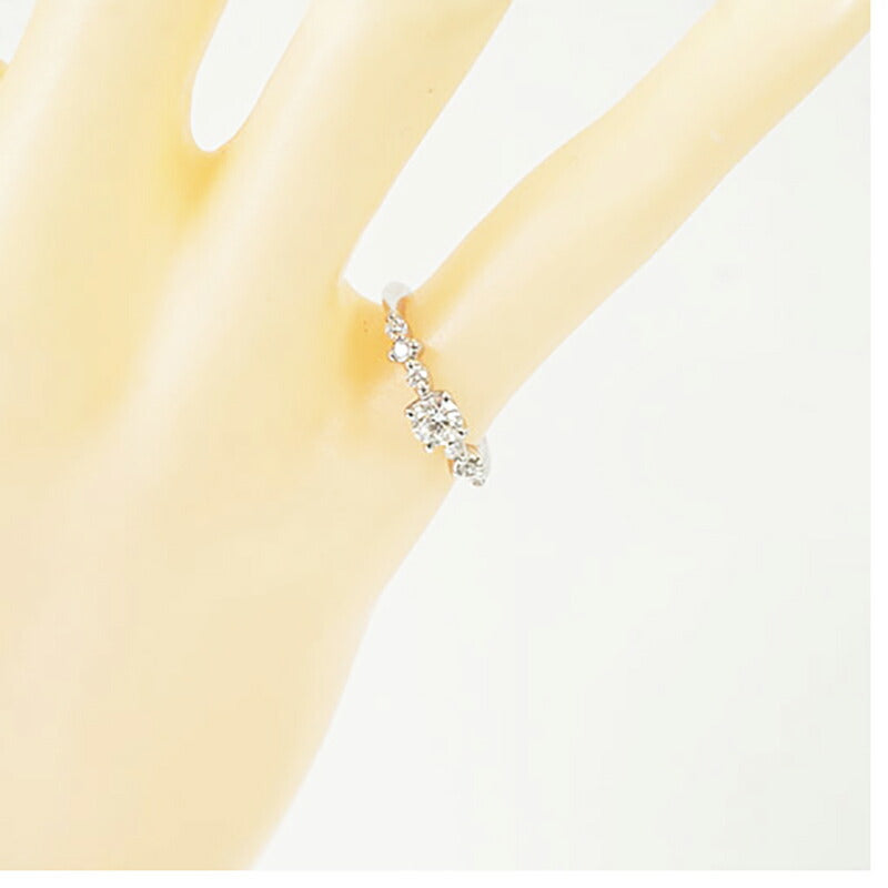 【ju209】 リング Pt900 プラチナ ダイヤモンド 0.300ct/0.150ct 8.5号 未使用【中古】レディース