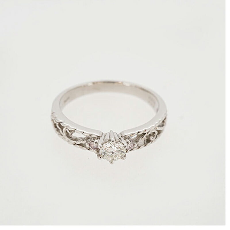 【ju226】 リング Pt900 プラチナ ピンクダイヤモンド ダイヤモンド 0.21ct/0.02ct 11号 未使用【中古】レディース
